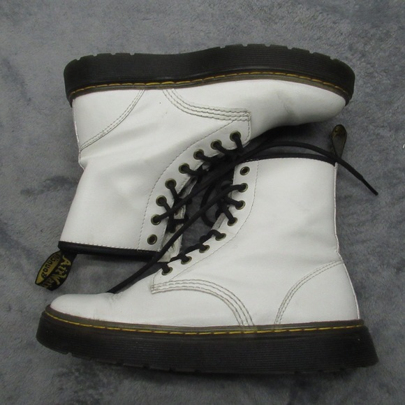 Dr Martens Zavala Boots‎ Unisex 6M 7W White Leather Lace Combat Chukka Chunky